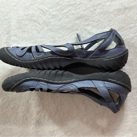 JSport by Jambu Blue Gray Sandals with Petal Design Adjustable Velcro Strap Sz 9 - Picture 7 of 11